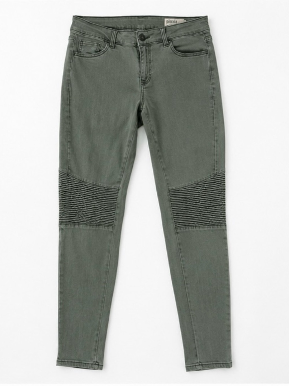 Pistola Moto inspired army green soft stretch skinny jeans women’s 28